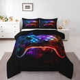 thumbnail image 2 of QUTETN Moderne Noir Bleu Joystick de Jeu Couettes et Duvets Grand Lit, 2 of 6