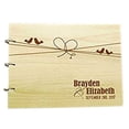 thumbnail image 1 of Rustic Wedding Wood Engraved Bride & Groom Guestbook Custom Photo Album Advice Scrapbook, 1 of 2