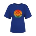 thumbnail image 3 of Pompotops Femmes Casual Sexy Mode Été Col Rond T-Shirt Imprimé en Vrac Manches Courtes Tops Blouse, 3 of 3