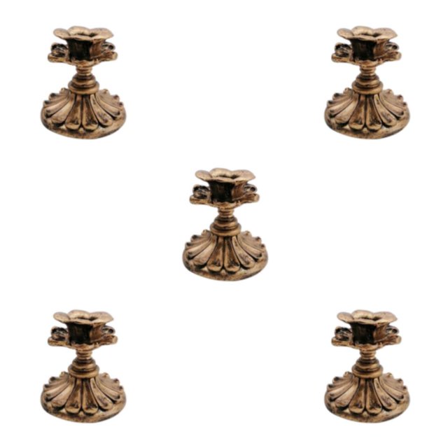 Thinsony Pillar Candle Holder Candlelight Home Decor Party for Dining Christmas Bronze Type A 5Set