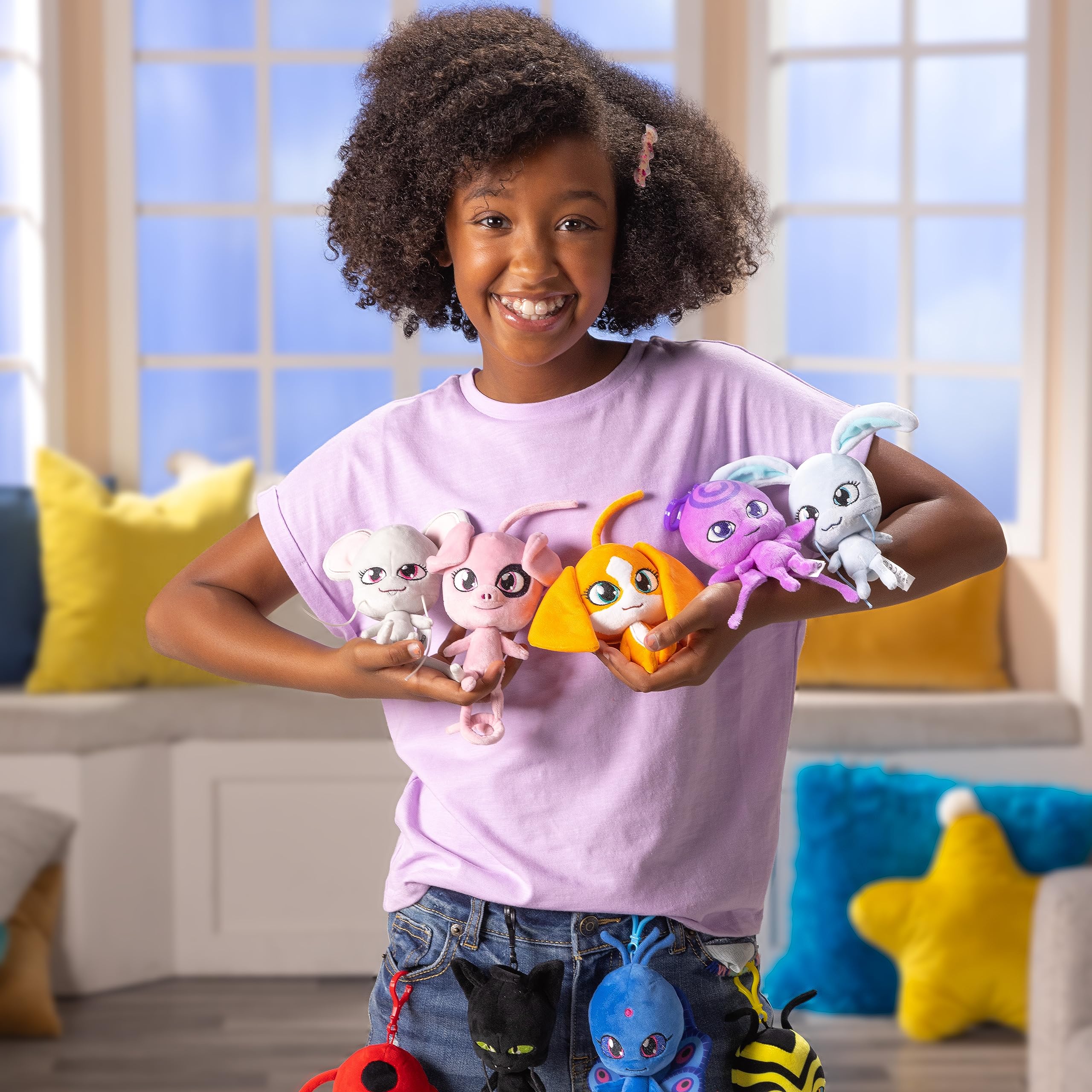 Zag Miraculous Kwami Lifesize Fluff 5-Inch Rabbit Plush Clip-on