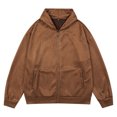 thumbnail image 2 of Pisexur Mens Winter Jacket Man Solid Color Button Zipper Cardigan Hooded Coat Mens Winter Coat Windbreaker Jacket Warming Jacket, 2 of 3
