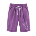 thumbnail image 1 of Plebaso Womens Casual Shorts Knee Length Rull up Printed Shorts Straight Summer Short Pants with Pockets, 1 of 3