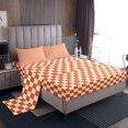 thumbnail image 1 of Erosebridal Plaid Buffalo Sheet Set Full, Orange Checkered Bedding Sets Full Size, Rectangle Room Decor, 4 Pieces, 1 of 7