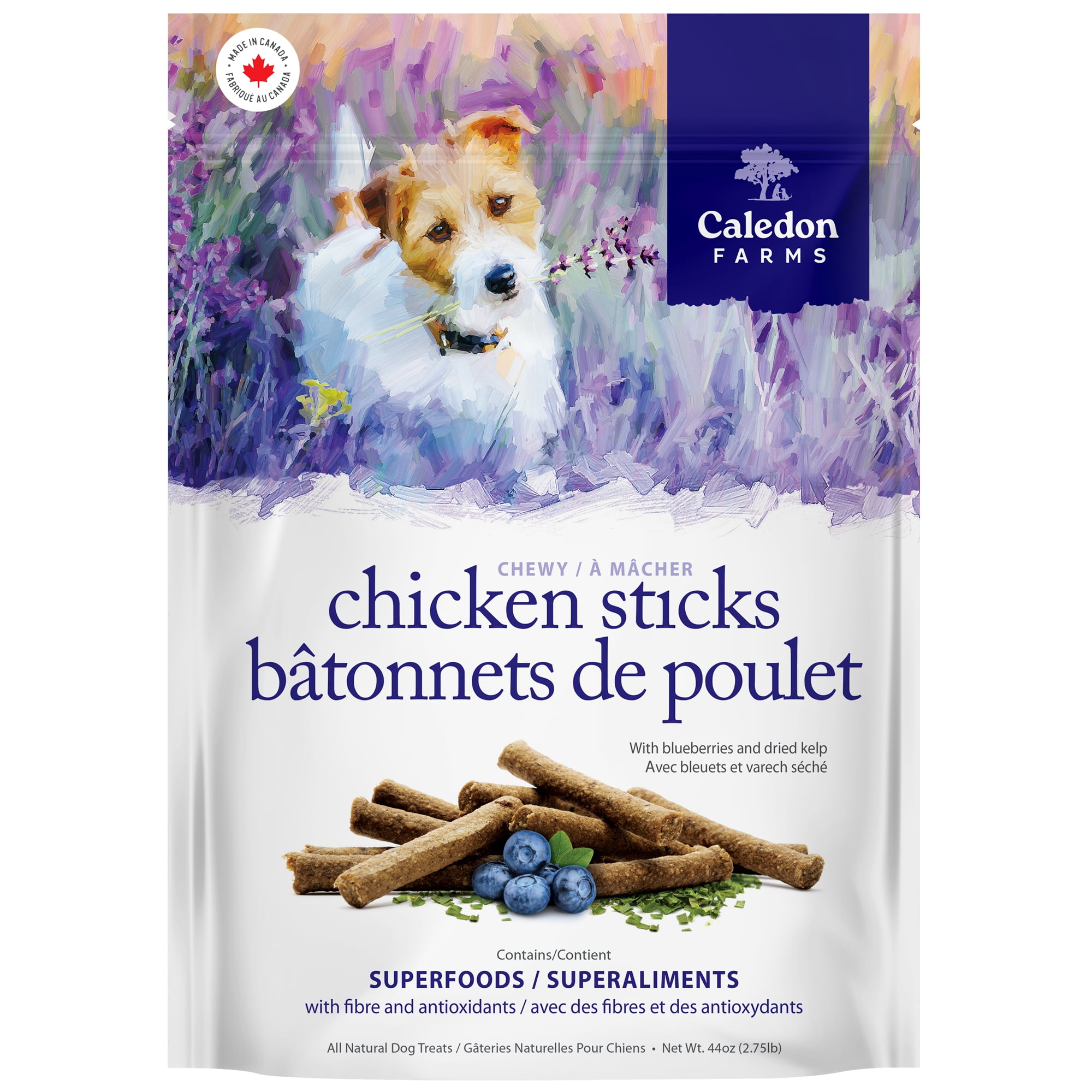 Caledon Farms Chewy Chicken Sticks with Superfoods dog treats 1.4kg