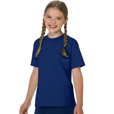 Hanes Authentic TAGLESS Kid`s Cotton T-Shirt, M, Deep Royal