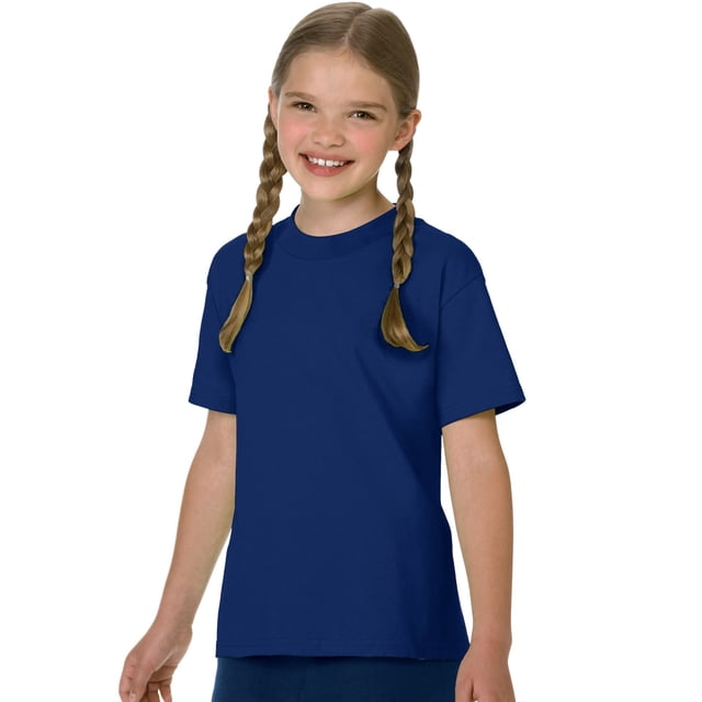 Hanes Authentic TAGLESS Kid`s Cotton T-Shirt, XS, Deep Royal