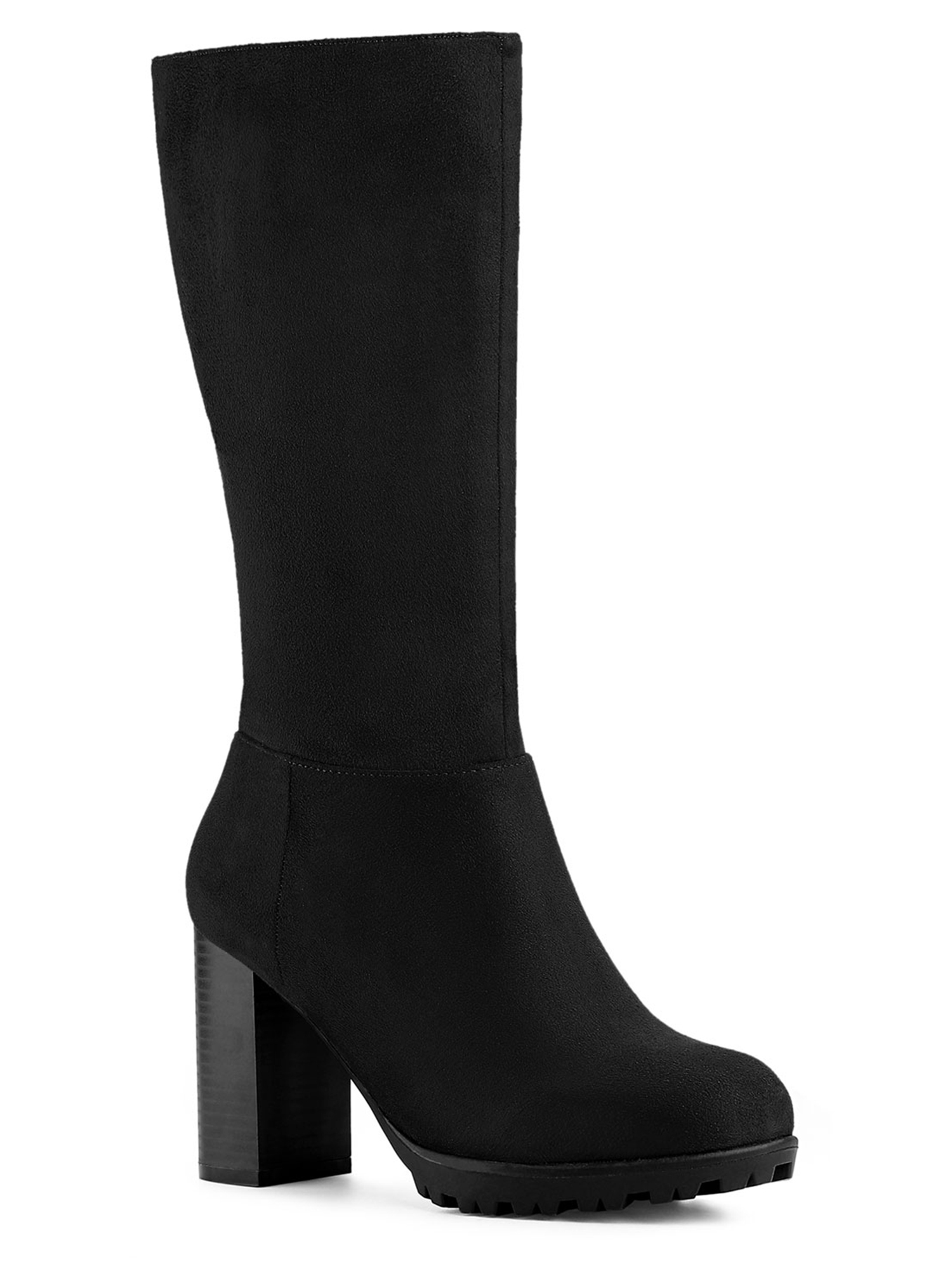 Unique Bargains Bottes à Talon Bloc Mi-Mollet pour Femmes