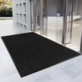thumbnail image 1 of Morefany Front Doormat Indoor Outdoor Entrance Door Mat Heavy Duty Dirt Trapper Welcome Mat Non Slip Rubber Backing Rug Black Pebbled 3'x8', 1 of 7