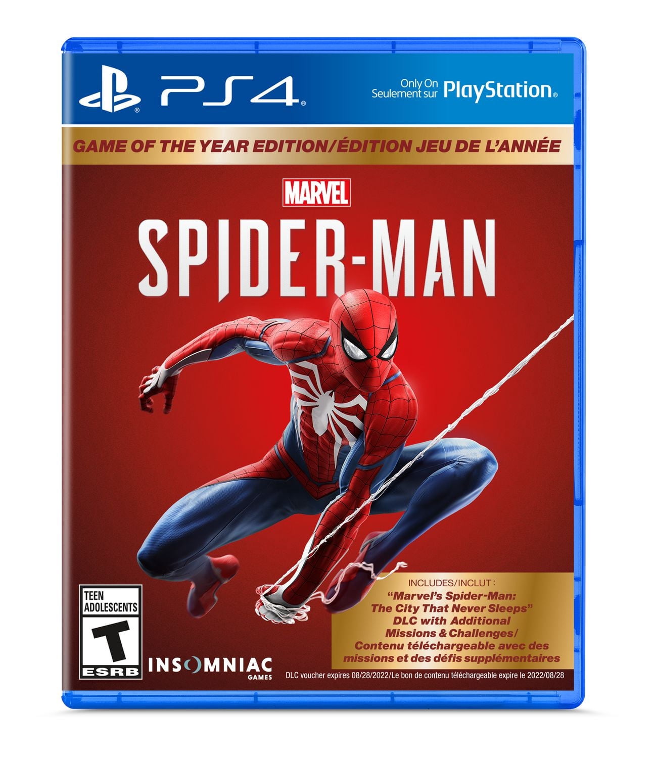Jeu vidéo Marvel Spider-Man édition Jeu de l'année pour PS4