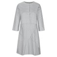 thumbnail image 4 of Vente de Liquidation Robes d'Été pour Femmes 2023 Robe à Manches Longues Imprimée Patchwork Col Rond Fente Midi Ajustée et Évasée Y2K Mode Élégante Fête Boîte de Nuit Plage Bord de Mer Retour à la Maison Robe Trapèze Ourlet Évasé, 4 of 5
