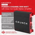 thumbnail image 2 of Crunch PX-1000.2 2 Ch 1000W Class A/B Car Audio Amplifier, Bridgeable Stereo Amp, 2 of 11