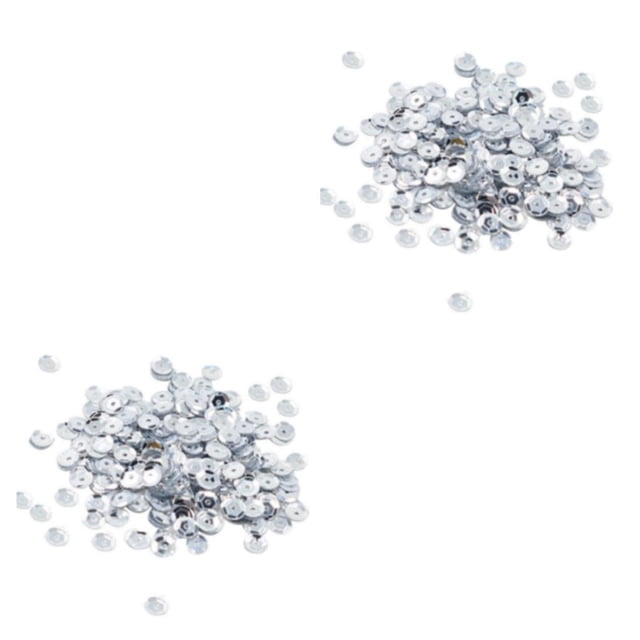 maskred Vibrant 400 Pieces Round Cupped Loose Sequins Sewing Embellishment 7mm Silver 2Set