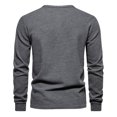 thumbnail image 4 of Yuyuzo Men Basic Tops Long Sleeve 1/4 Button Notch V Neck Cozy Fall Casual Shirts Blouse Solid Color, 4 of 5