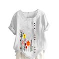 thumbnail image 2 of Aqestyerly T-Shirt d'Été à Manches Courtes pour Femme, Décontracté, à Imprimé Floral, Coupe Ample, Col Rond, Blouse Confortable, Haut Léger pour Tous les Jours HWRETIE, 2 of 5