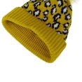 thumbnail image 3 of Tuque Léopard pour Femmes Douce Épaissie avec Pompon Bonnet Tricoté Tuque d'Hiver, 3 of 10