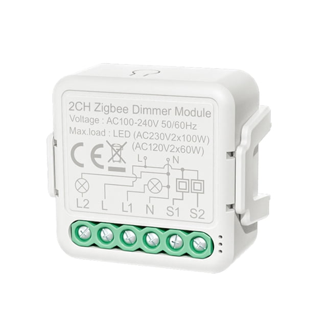 Yeacher Zigbee Smart Dimmer Switch Module 2-Way APP Remote Control Voice Control Timing Group Sharing Compatible with Echo Home for Home Office