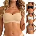 thumbnail image 1 of Comfortable Transparent Shoulder Strap Backless Spongeless Bra with Convertible Straps for Everyday Wear, 1 of 5