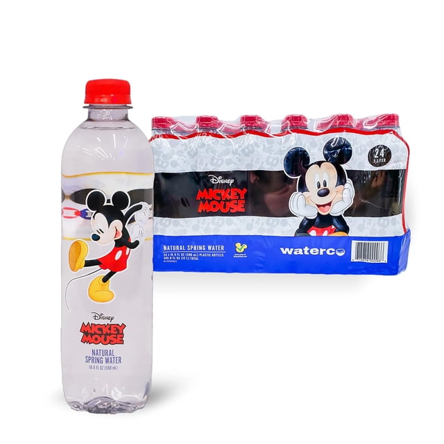 Disney Water Disney Mickey Mouse Bouteille d'Eau, Eau Embouteillée, 24 x 500 ml