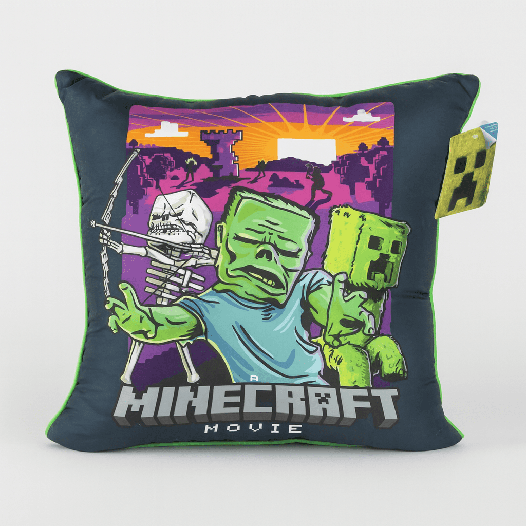 Minecraft Movie 'Attack at Dawn' Kids Décor Pillow, 18" Square