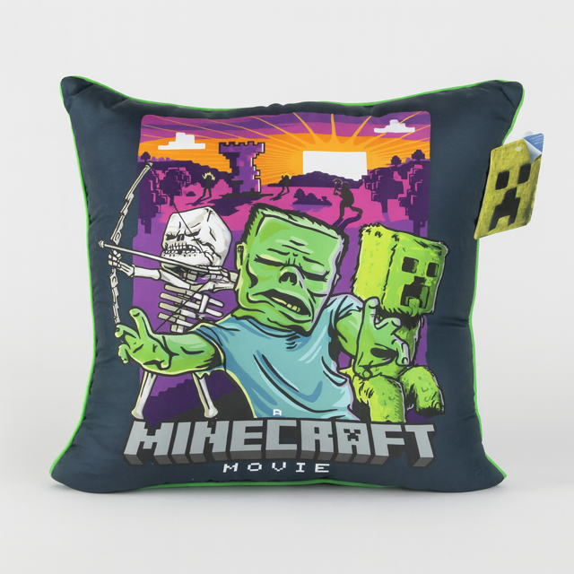 Minecraft Movie 'Attack at Dawn' Kids Décor Pillow, 18" Square