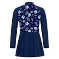 thumbnail image 2 of Sinleey Maillots de Bain une Pièce pour Filles, Costumes de Natation pour Enfants, Robe de Natation à Manches Longues avec Protection Solaire, Marine 14, 2 of 5