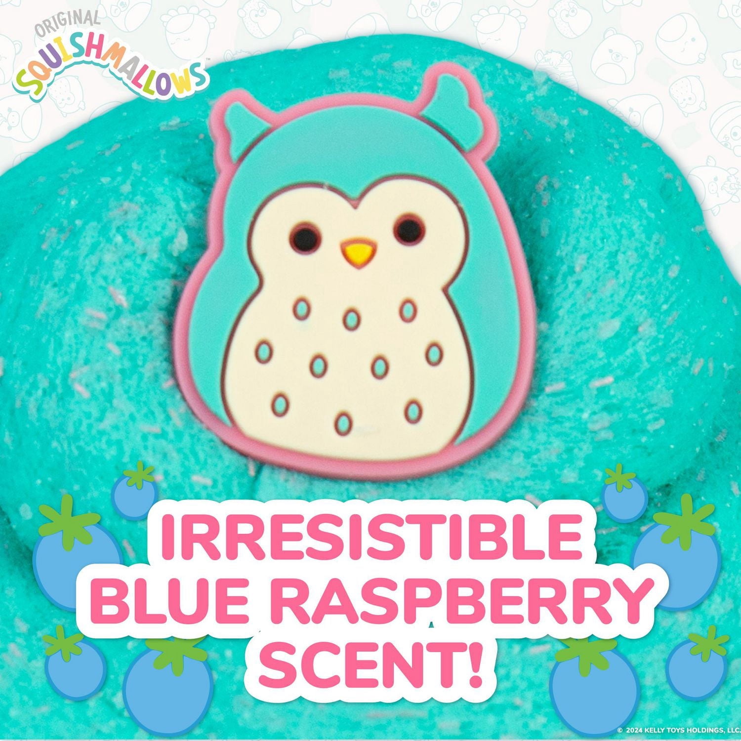 Original Squishmallows™ Winston le Hibou Substance Gluante Nuage De Qualité Supérieure, Parfumée à La Framboise Bleue