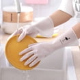 thumbnail image 1 of Dishwashing Gloves Reusable Household Gloves Dishwashing Cleaning Gloves Reusable Kitchen Cleaning Gloves PVC Thickened Dishwashing Gloves Skid Resistant Household Gloves, 1 of 1