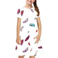 thumbnail image 2 of Soldes de Liquidation Aujourd'hui Offres Iumwxz Robe Décontractée Trapèze Robe Tunique pour Adolescentes Robes Col Rond Mignonne à Motif Robe à Manches Courtes pour Filles Robes Ravissantes pour Fête 4-14a, 2 of 6