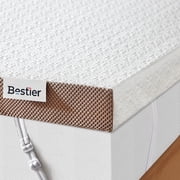 4" Mattress Topper King Size | Bestier Cooling Gel Memory Foam Pad with Removable Ice Silk Cover for Bedroom, Pressure Relief, Washable, Non-Slip, CertiPUR-US & OEKO-TEX Certified