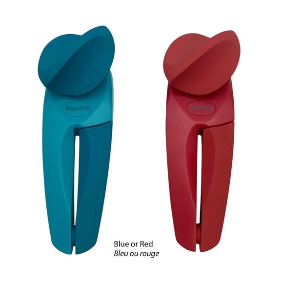 Starfrit MightiCan Can Opener - Safe - Holds Lid and Leaves No Sharp Edges on Lid - 3 Year Warranty - Comfort Grip - Heavy Duty Non-Slip Knob