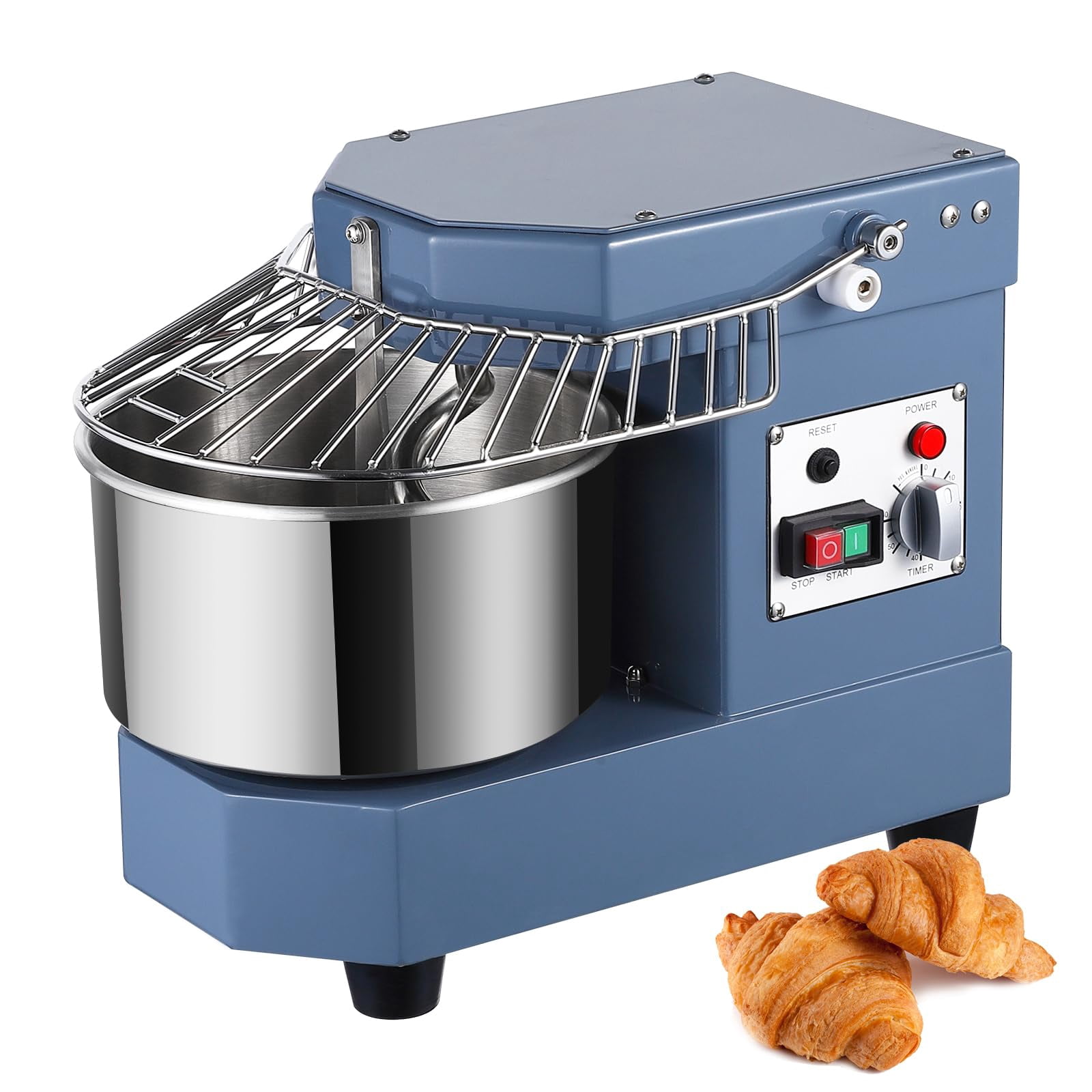 Commercial Dough Mixer, 8Qt Capacity, 450W Dual Rotating Dough Kneading Machine with Stainless Steel Bowl, Safety Shield,110V for Restaurant, Bakeries,Pizzeria