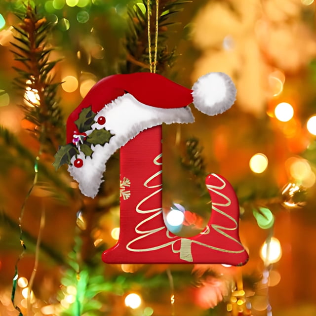 LSLJS 26 Letters Christmas Tree Decoration Pendant Christmas Tree Ornaments Personalized DIY Christmas Ornaments Christmas Decorations Xmas Tree Hanging Decor