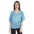 thumbnail image 1 of Moomaya Hauts Chauve-Souris Imprimés pour Femmes Col en V Blouse d'Été Décontractée Tunique Mode, 1 of 7