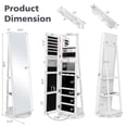 thumbnail image 2 of Gymax Armoire à Bijoux Miroir Rotative à 360° avec Grand Miroir et Étagères de Rangement Blanc, 2 of 9