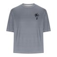 thumbnail image 4 of T-shirts pour Hommes Imprimés Palmier Graphiques T-Shirts Décontractés Été Plage Hawaïenne Manches Courtes Col Rond, 4 of 4