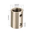 thumbnail image 2 of Unique Bargains M10 M4 Thread Sleeve Stud Pipe Connector Round Coupling Nut Nickle Color 4 Pack, 2 of 5