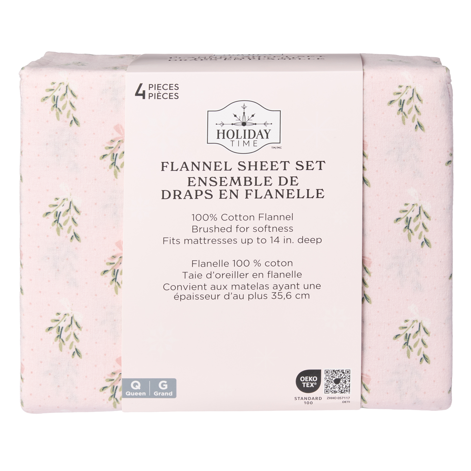 Holiday Time Queen Flannel Sheet Set
