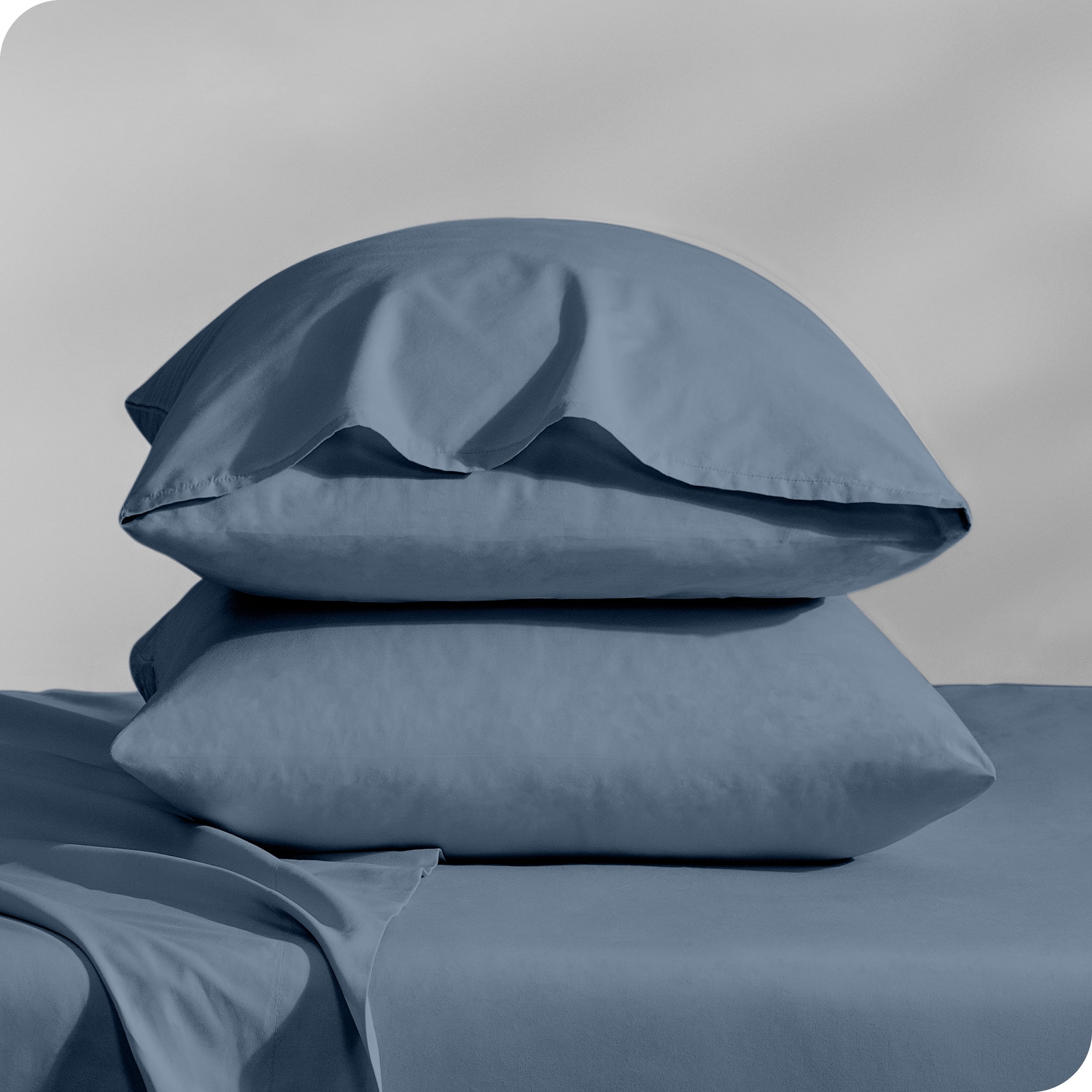 Bare Home Percale Weave Pillowcase Set - 300 Thread Count - 100% Organic Cotton - Standard, Bering Sea