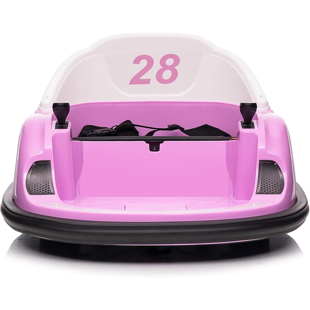 Auto Tamponneuse 12 V à Chevaucher avec Télécommande, Rotation à 360° et Lumières DEL, Voiture Jouet Électrique