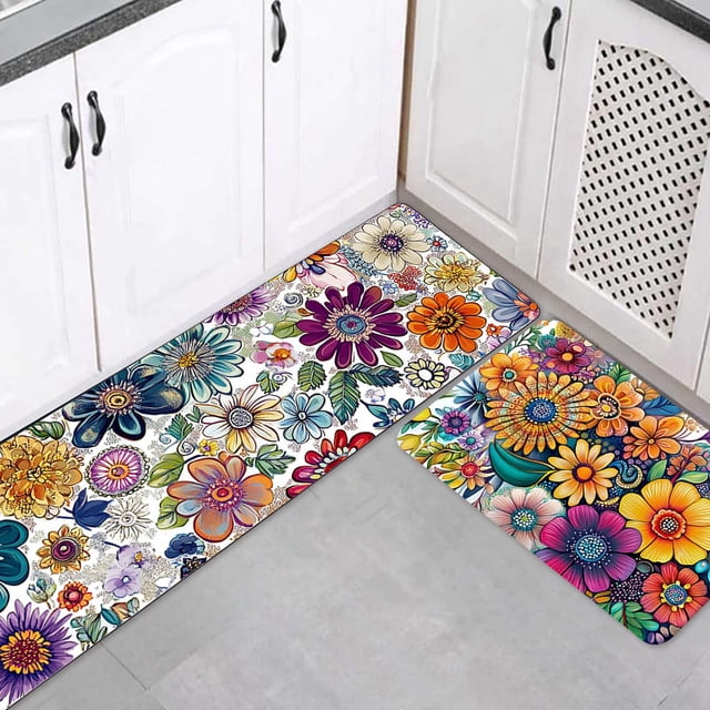 Kitchen Carpet and Mat Set for Home - 2 Piece Winter Floor Mats for Comfort and Style 2PCS