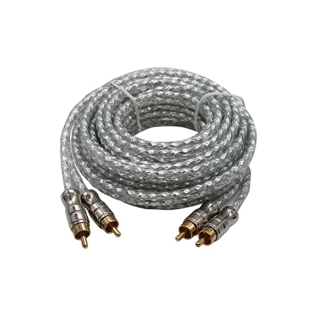 Car Audio Cable Pure Copper Metal Head Signal Cable Stereo Audio Speaker Wire Amp Amplifier Install RCA Subwoofer Sub Wiring