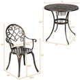 thumbnail image 2 of Costway 3pcs Outdoor Set Cast Aluminum Patio Bistro Attached Removable Ice Bucket, 2 of 10
