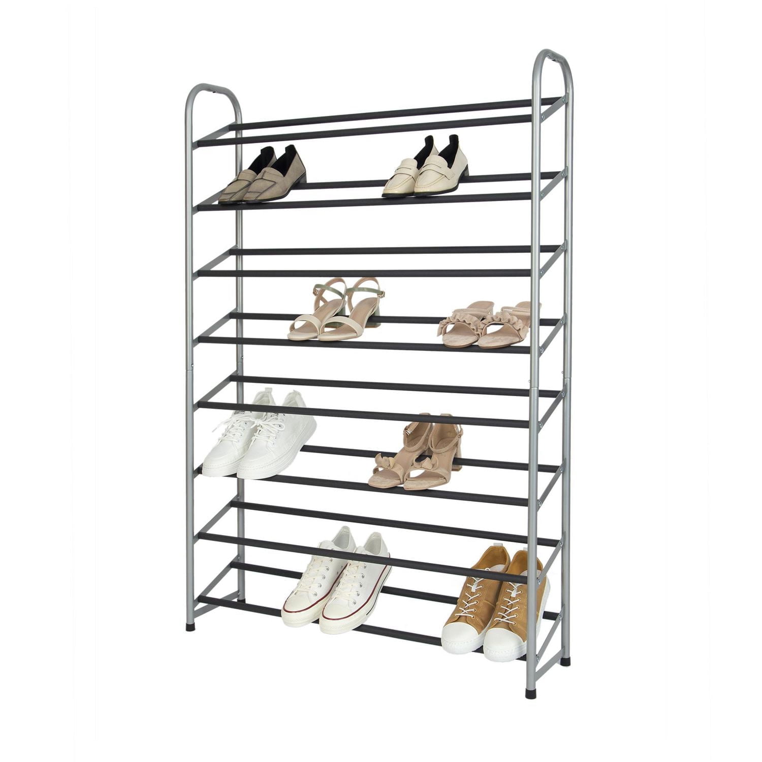 Mainstays 8 Tier shoe rack,40 Pairs, Good for Sneakers, Heels, Boots, Shoes, Grey