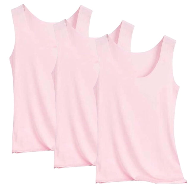 Posijego Lot de 3 Débardeurs pour Femmes Col Rond Camisoles de Base Couches Débardeurs Sans Manches