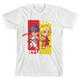 thumbnail image 1 of Street Fighter Classic Ken & Ryu Chips Crew Neck Short Sleeve Boy's White T-shirt-Small, 1 of 4