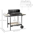 thumbnail image 2 of CoSoTower Barbecue au Charbon avec Hauteur de Gril Réglable, Chariot BBQ Portable avec Récupérateur de Cendres et Roues, Noir, 2 of 7