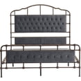 thumbnail image 3 of TOYTEXX Queen Metal Bed Frame with Tufted Boucle Headboard, Wooden Slats, No Box Spring, Dark Grey, 3 of 6