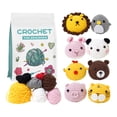 thumbnail image 1 of CJiaWei Crochet Kit For Beginners 8PCS Crocheting Animals Kits Yarn Crochet Hook Set With Step By Step Video Tutorials For Adult Kids DIY Knitting, 1 of 5