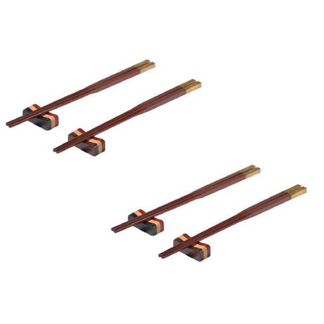 Oleegame 2PC Spoon And Lid Rest Chopsticks Rack Simple Tableware Chopsticks Modern Holder Chinese Kitchen,Dining Bar Brown